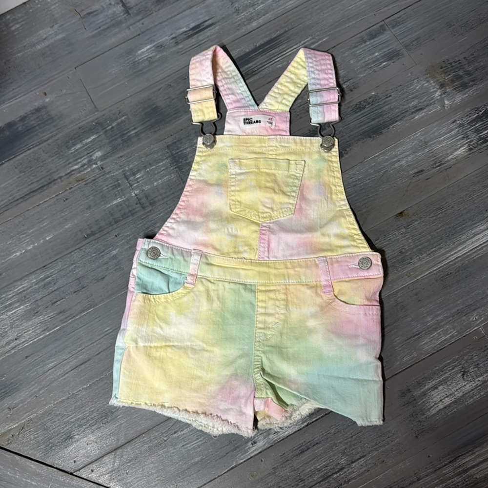 Tie dye overalls. Size 4t
